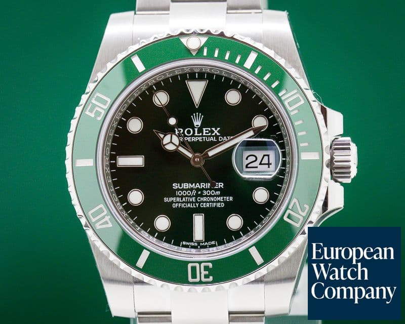 Image of Rolex Submariner Green Ceramic Bezel Green Dial SS UNWORN STICKERS