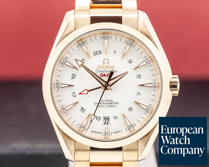 Image of Omega Aqua Terra GMT Silver Dial Rose Gold / Bracelet 43MM