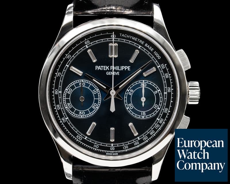 Image of Patek Philippe Chronograph Platinum Blue Diamond Dial UNWORN