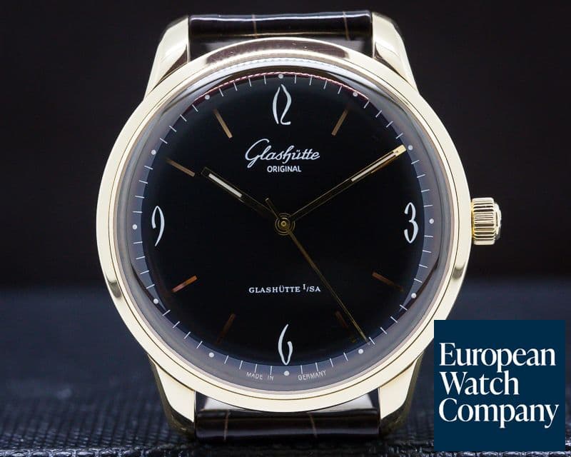 Image of Glashutte Original Senator Sixties 18K Rose Gold Black Dial