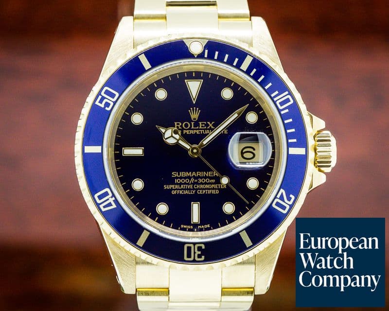 Image of Rolex Rolex Submariner Bule Dial 18K Yellow Gold 