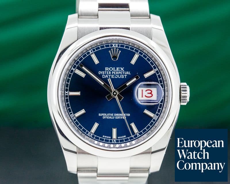 Image of Rolex Datejust Blue Stick Dial / Oyster Bracelet