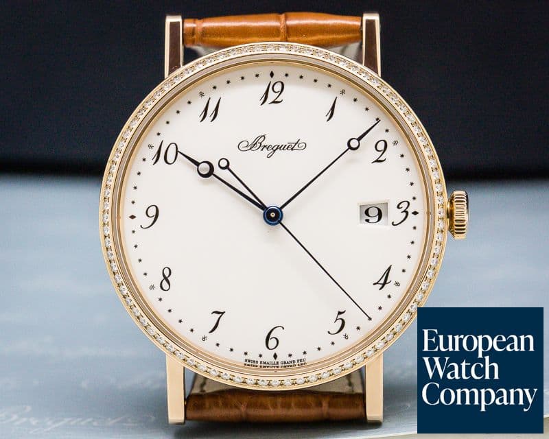 Image of Breguet Classique Automatic Enamel Dial and Diamond Bezel / 18K Rose Gold