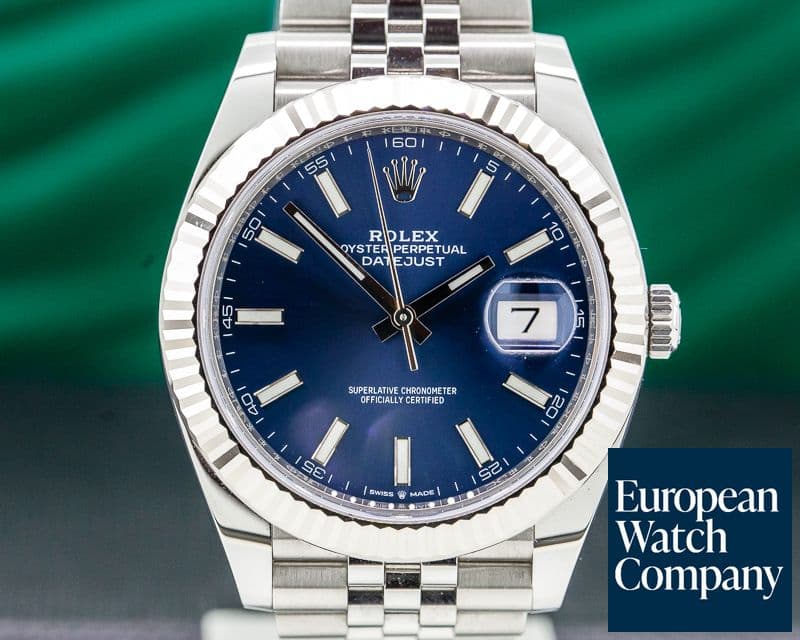 Image of Rolex Datejust 41 Blue Stick Dial SS UNWORN