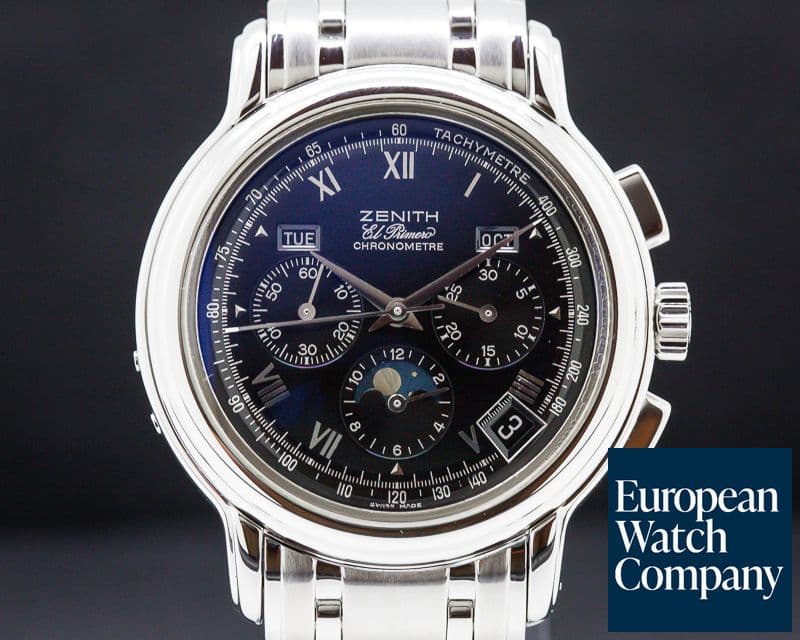 Image of Zenith Chronomaster T El Primero Moon Black Dial SS/SS