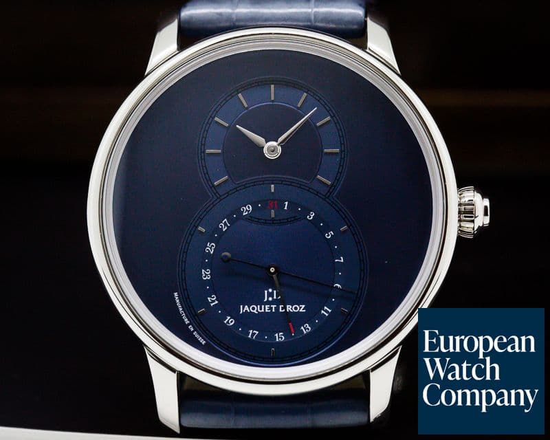 Image of Jaquet Droz Legend Geneva Grande Seconde Quantieme SS Blue Dial 