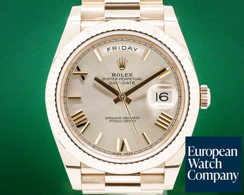 Image of Rolex Day Date Presidential Everose Gold Silver Dial 40MM 
