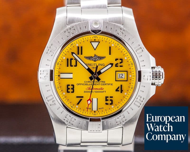 Image of Breitling Avenger II Seawolf SS / Yellow Dial 