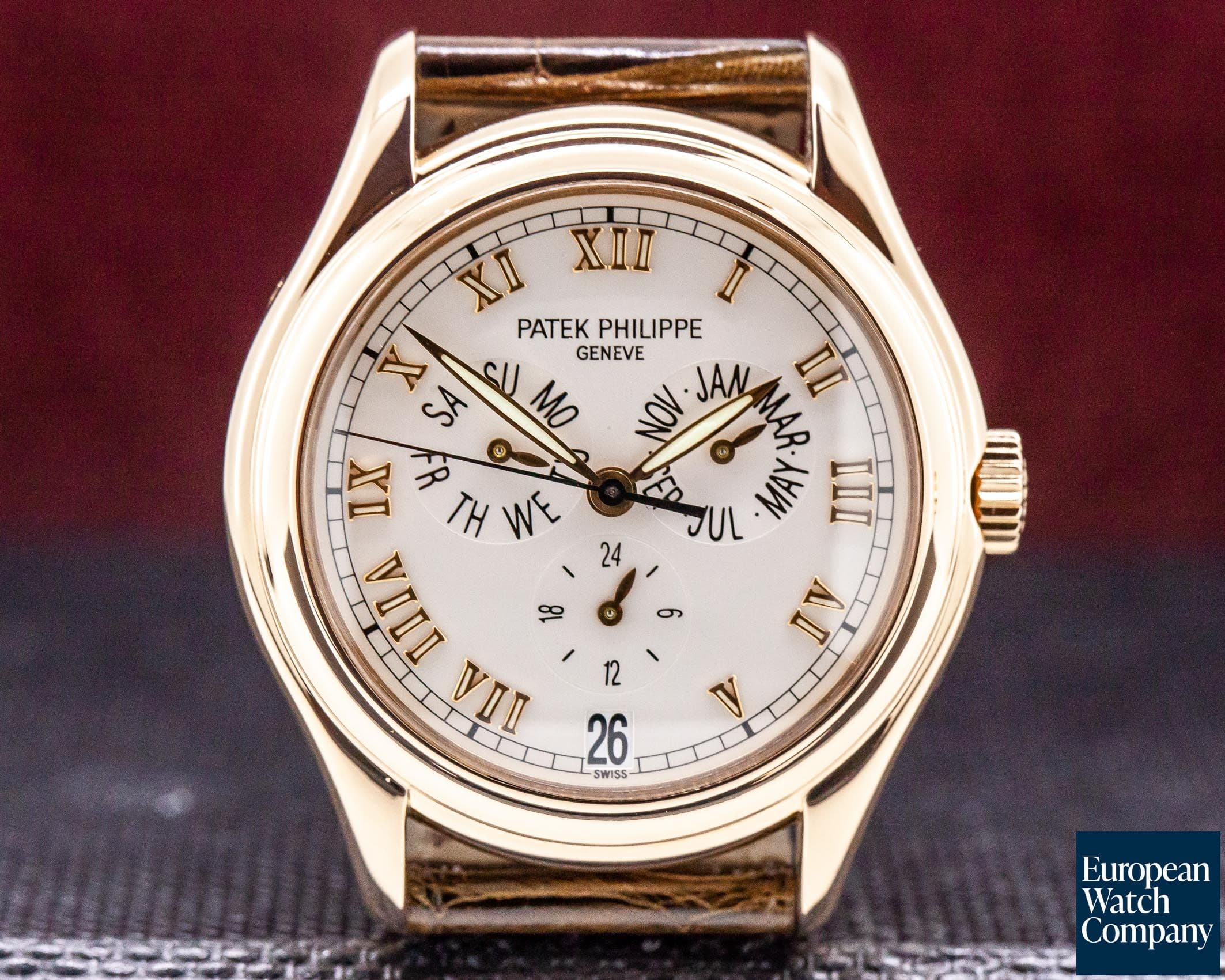 Image of Patek Philippe Annual Calendar 18K Rose Gold Silver Dial 