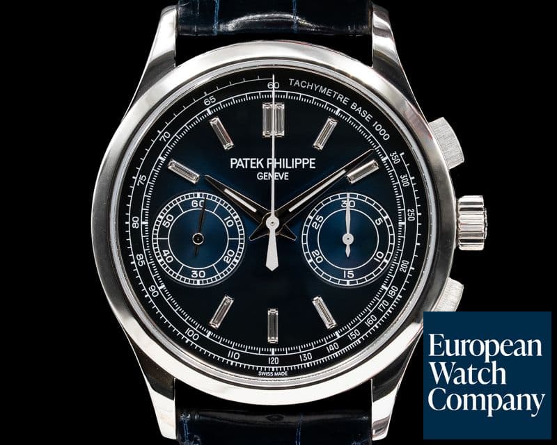 Image of Patek Philippe Chronograph Platinum Blue Diamond Dial 