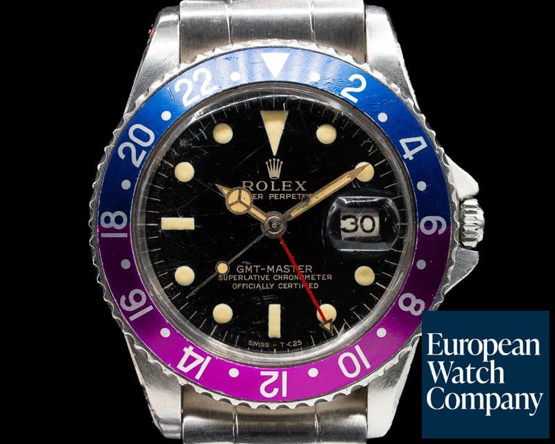 Image of Rolex Vintage GMT Master Gilt Gloss Fuchsia Bezel FULL SET