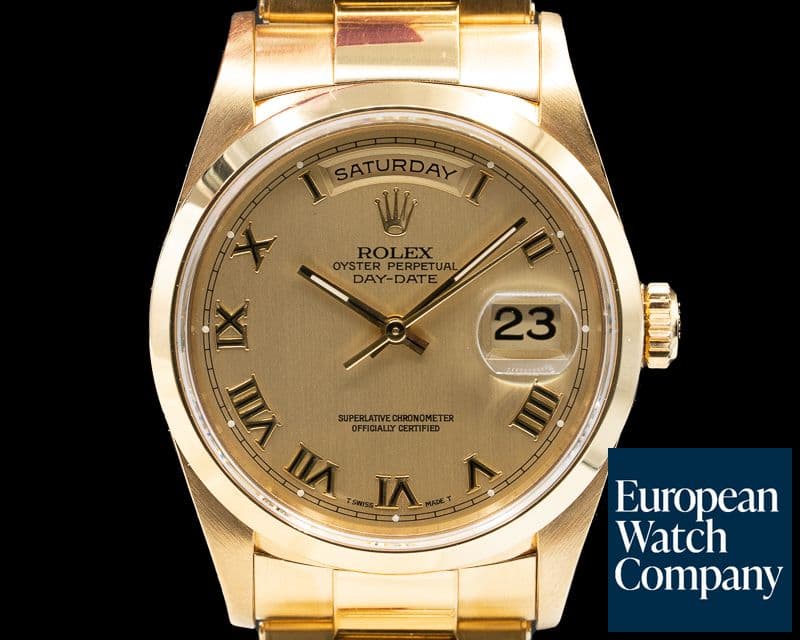 Image of Rolex Day Date Champagne Dial 18k YG Rivet Bracelet FULL SET
