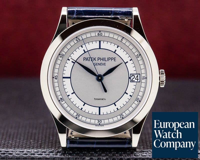 Image of Patek Philippe Calatrava 18K White Gold Sector Dial TIFFANY & CO UNWORN