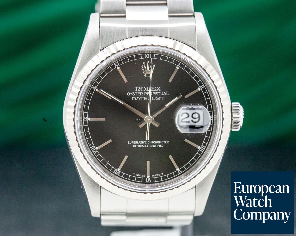 Image of Rolex Datejust Black Stick Dial SS / Oyster Bracelet 
