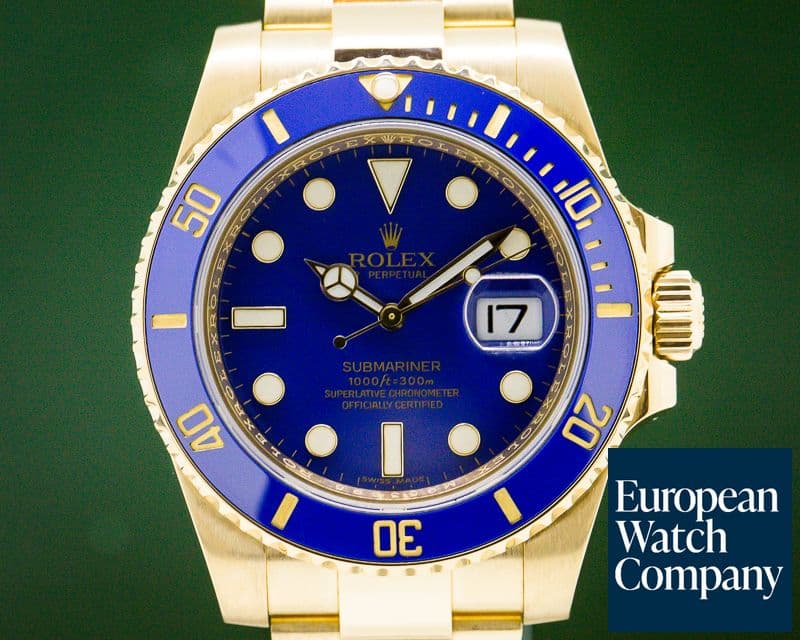 Image of Rolex Submariner 18K Yellow Gold Blue Dial