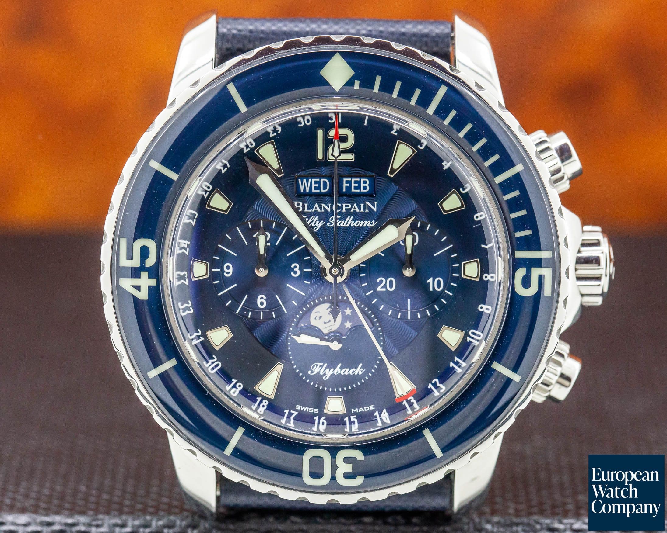 Image of Blancpain Fifty Fathoms Complete Calendar Flyback SS / Blue Dial
