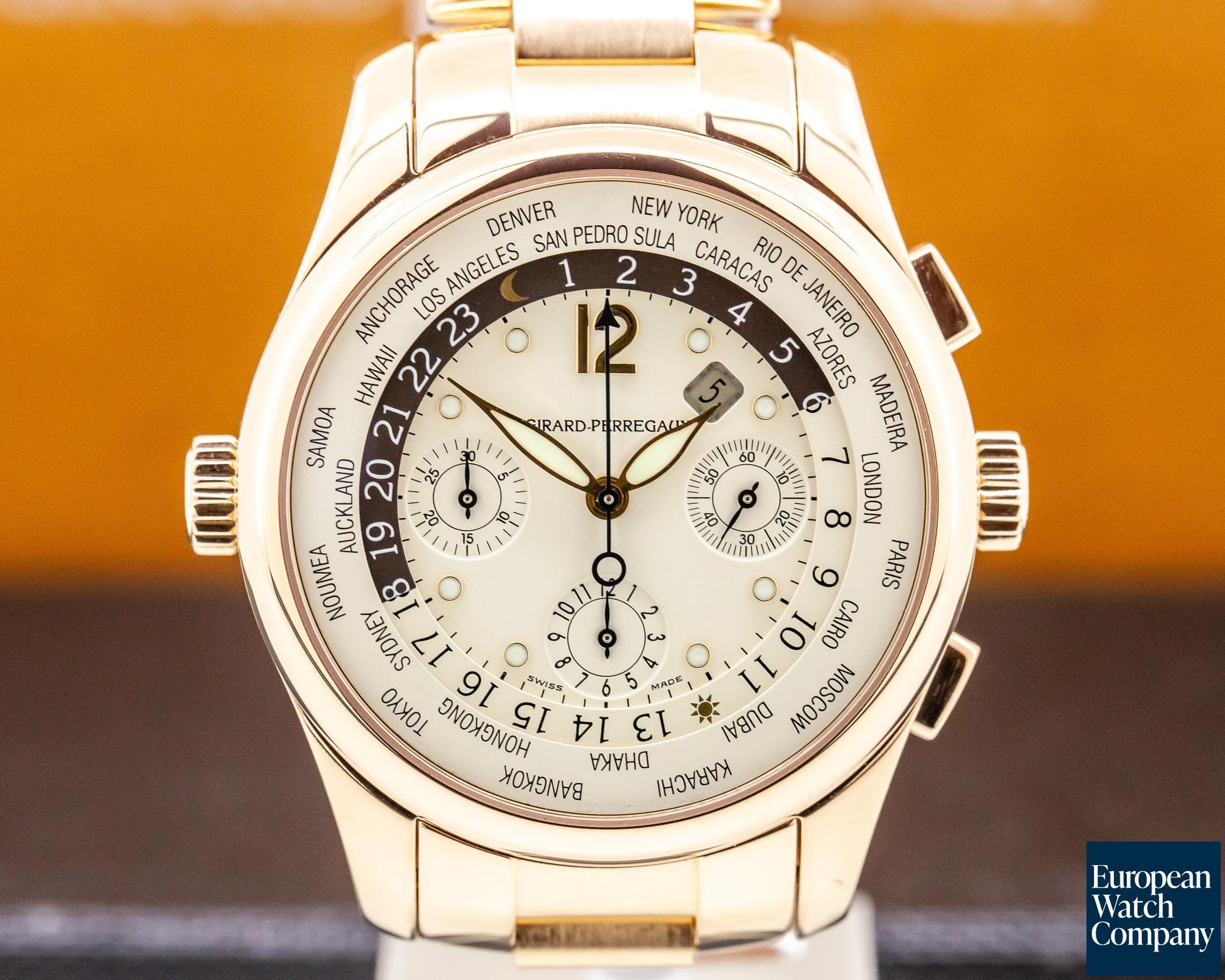 Image of Girard Perregaux World Time WW.TC Chronograph 18K Rose Gold 43MM