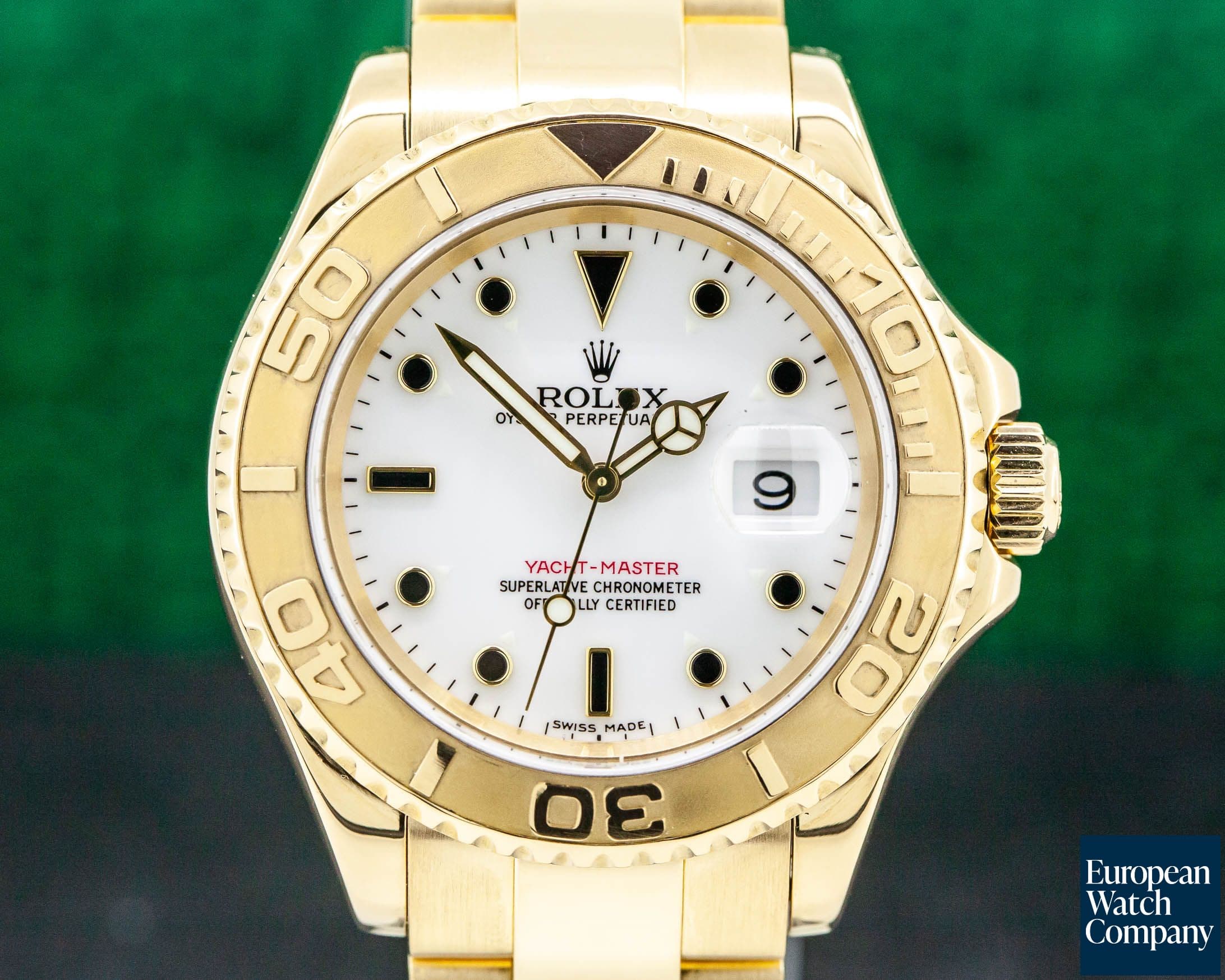 Image of Rolex Yacht Master White Dial 18K Yellow Gold / Bracelet 