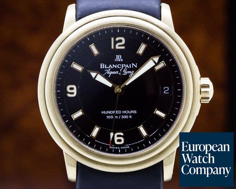 Image of Blancpain Aqualung 18K Yellow Gold / Rubber Limited