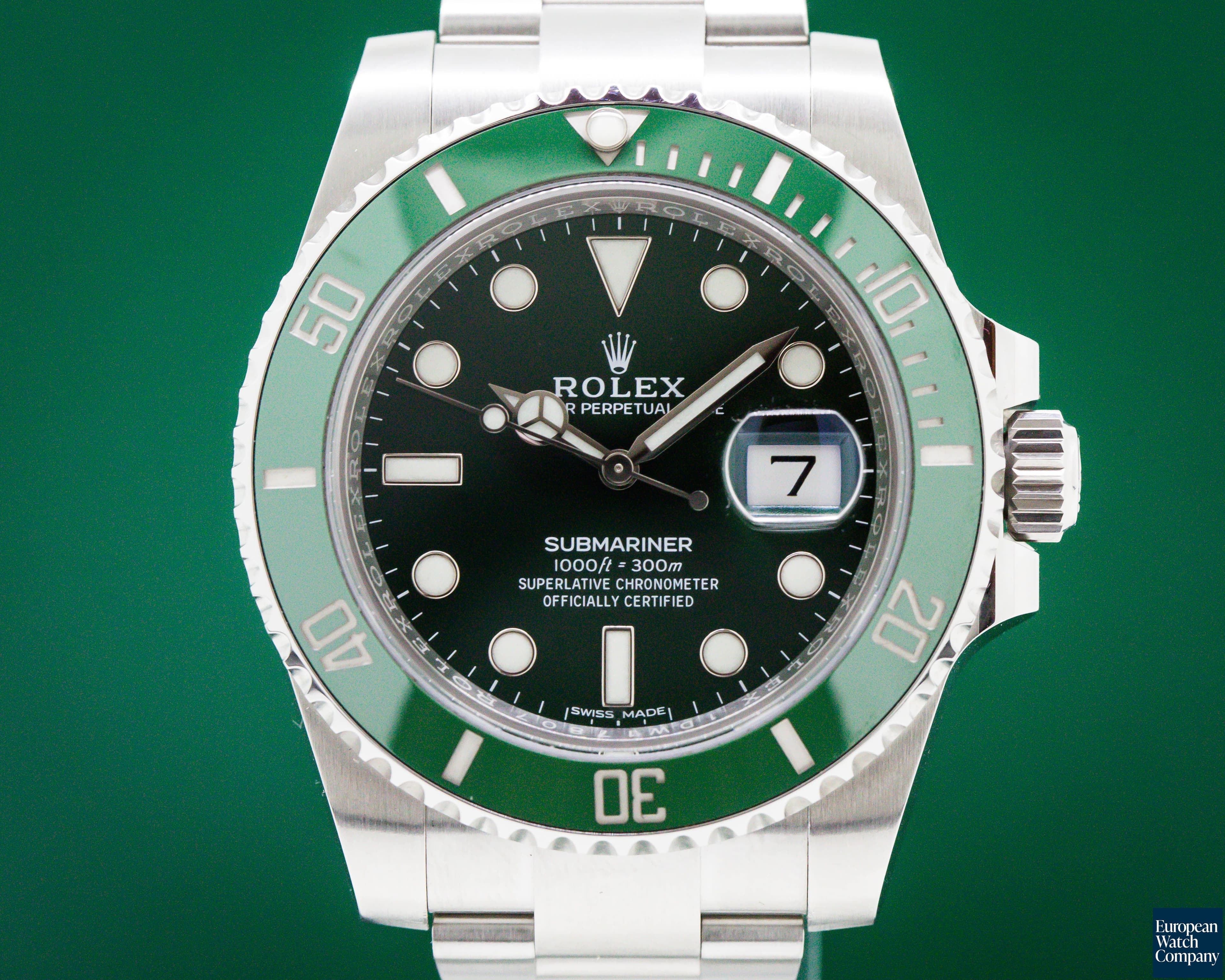 Image of Rolex Submariner Green Ceramic Bezel Green Dial "Hulk" SS