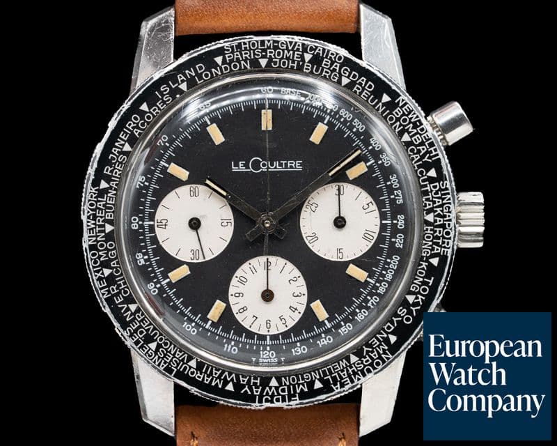 Image of Jaeger LeCoultre Vintage Shark Deep Sea Valjoux 72 Chronograph SS Box and Papers