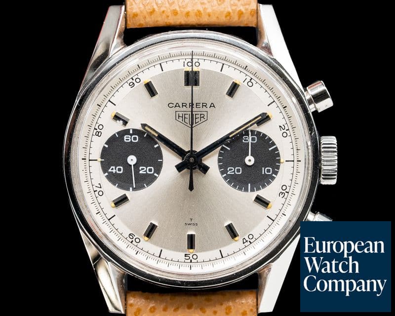 Image of Heuer Vintage Carrera 30 Silver PANDA Dial 7753SND Circa 1970s NICE