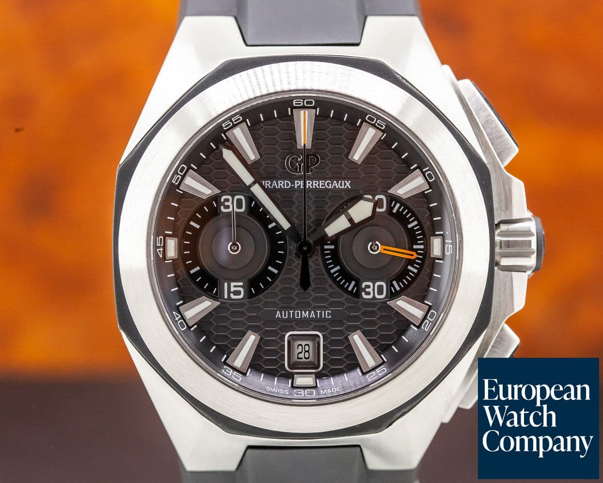 Image of Girard Perregaux Chrono Hawk SS Chronograph / Rubber
