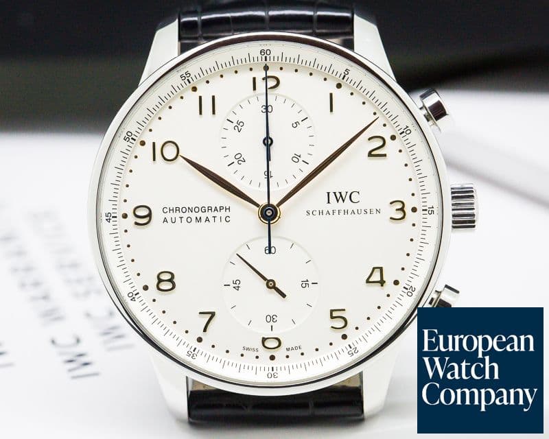 Image of IWC Portuguese Chronograph SS Silver Dial / Gold Numerals 
