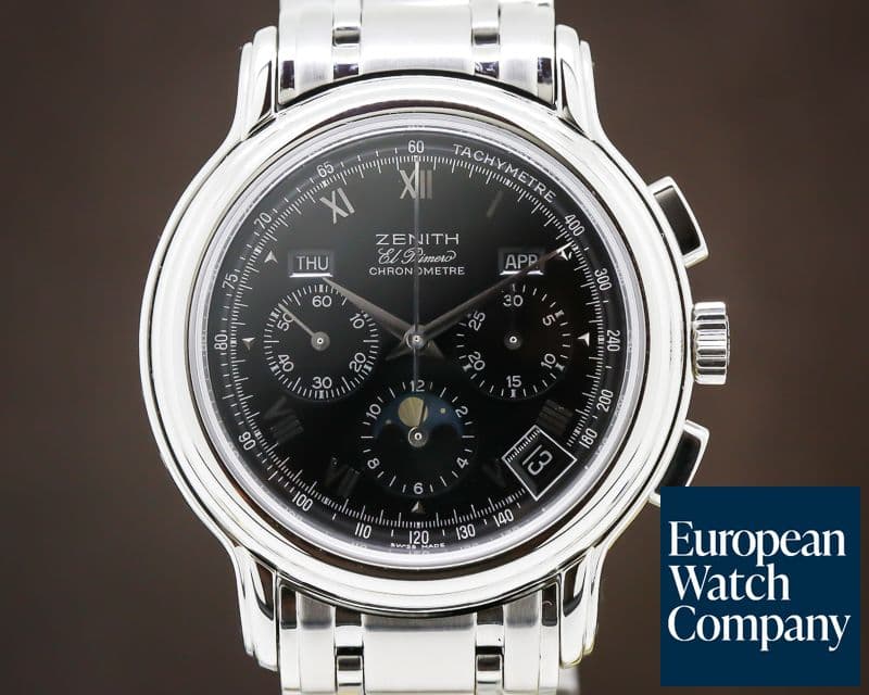 Image of Zenith Chronomaster T El Primero Moon Black Dial SS/SS