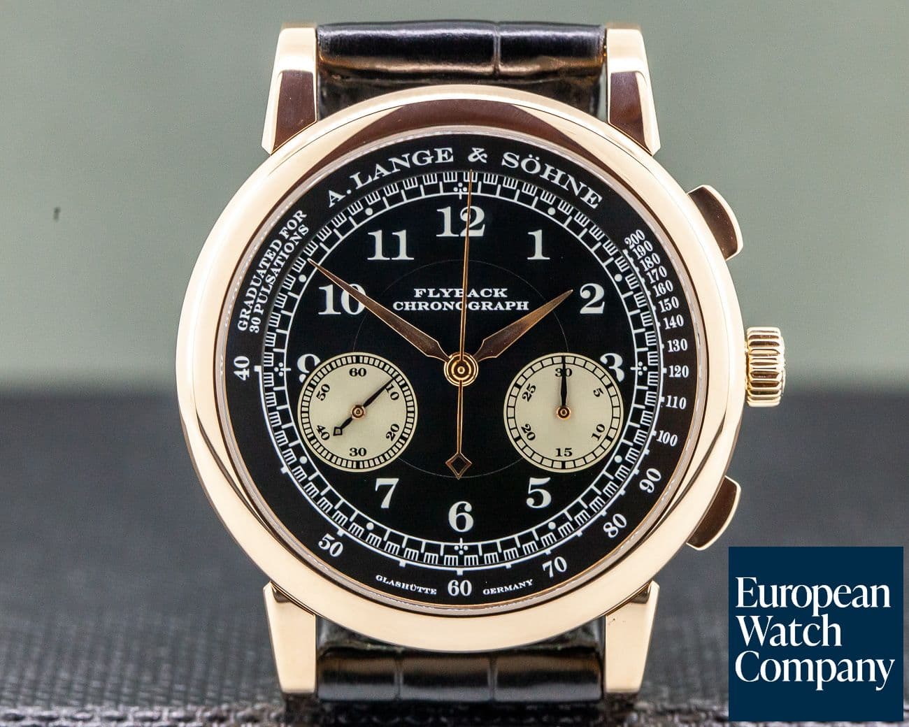 Image of A. Lange and Sohne 1815 Flyback Chronograph Black Dial 18K Rose Gold 