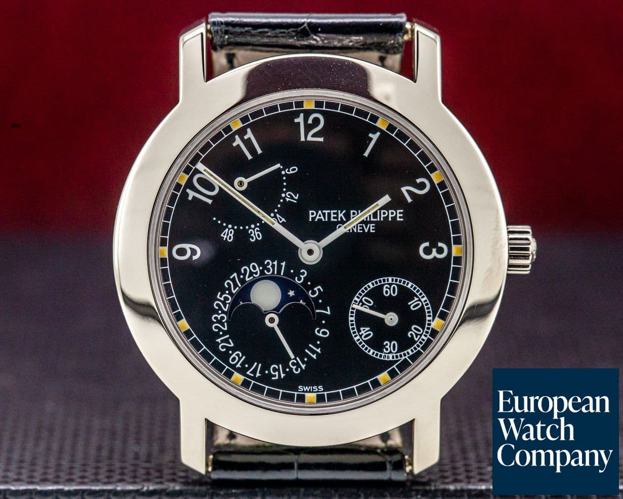 Image of Patek Philippe Moon Phase Power Reserve Black Dial 18K White Gold 