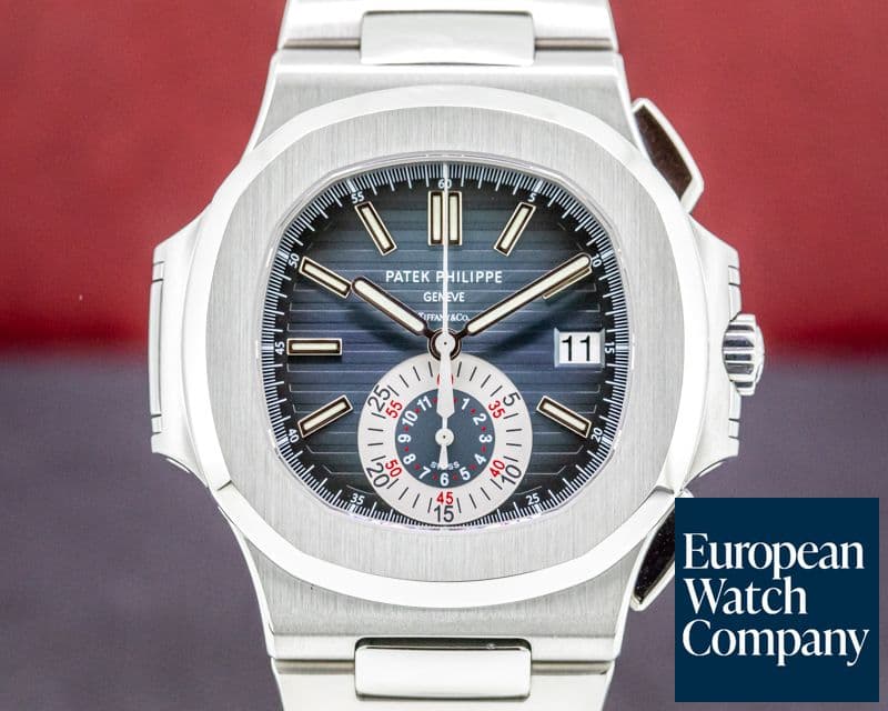 Image of Patek Philippe Nautilus Chronograph 5980 SS Blue Dial "TIFFANY & CO" 
