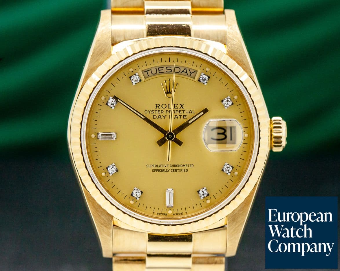 Image of Rolex Day Date Champagne Diamond Dial Yellow Gold EXCELLENT 