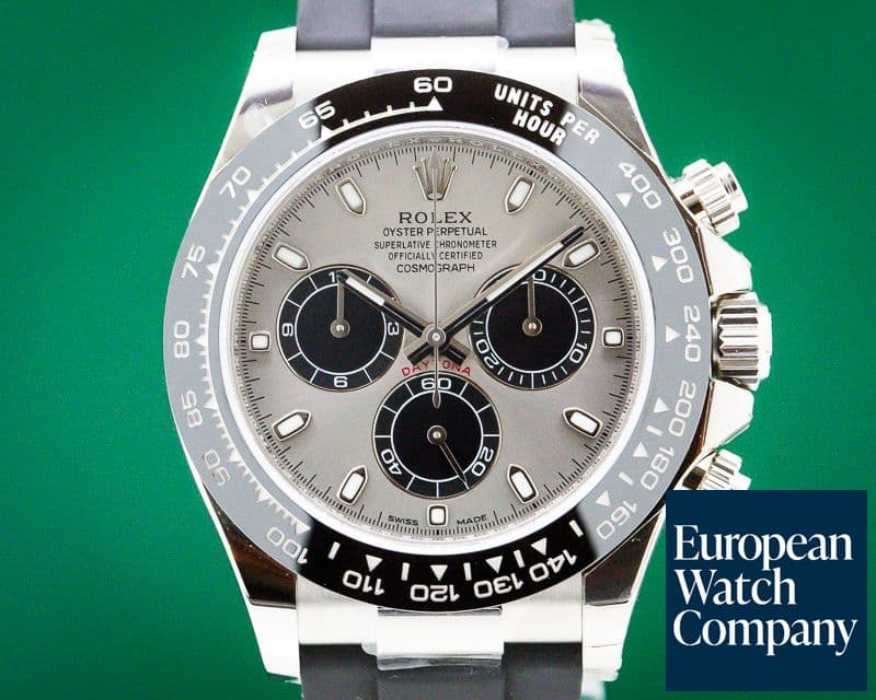 Image of Rolex Daytona 18K White Gold Ceramic  Oysterflex Silver Dial UNWORN