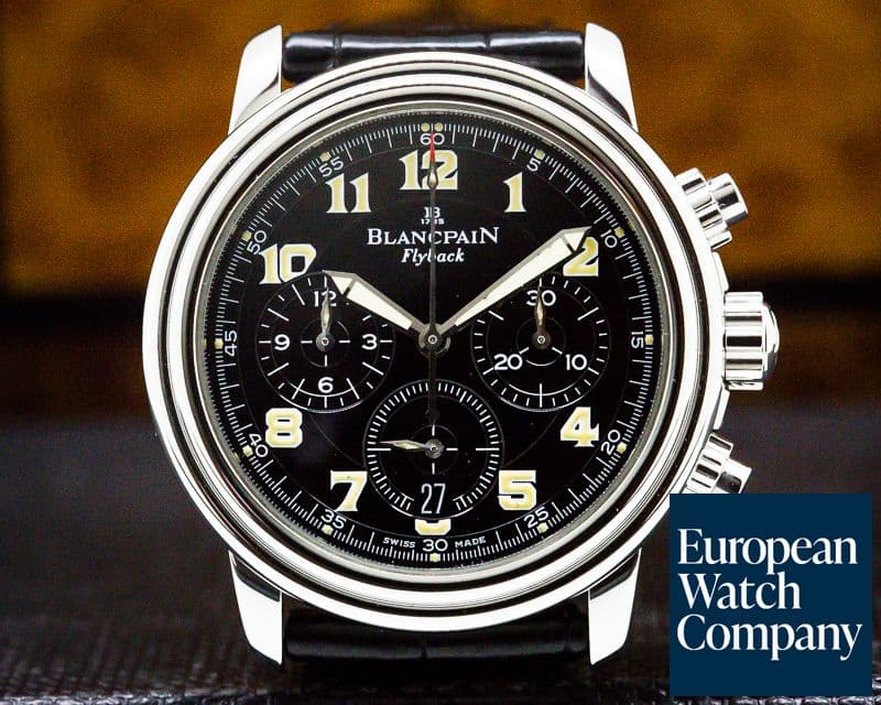 Image of Blancpain Leman Flyback Chronograph Black Dial SS 