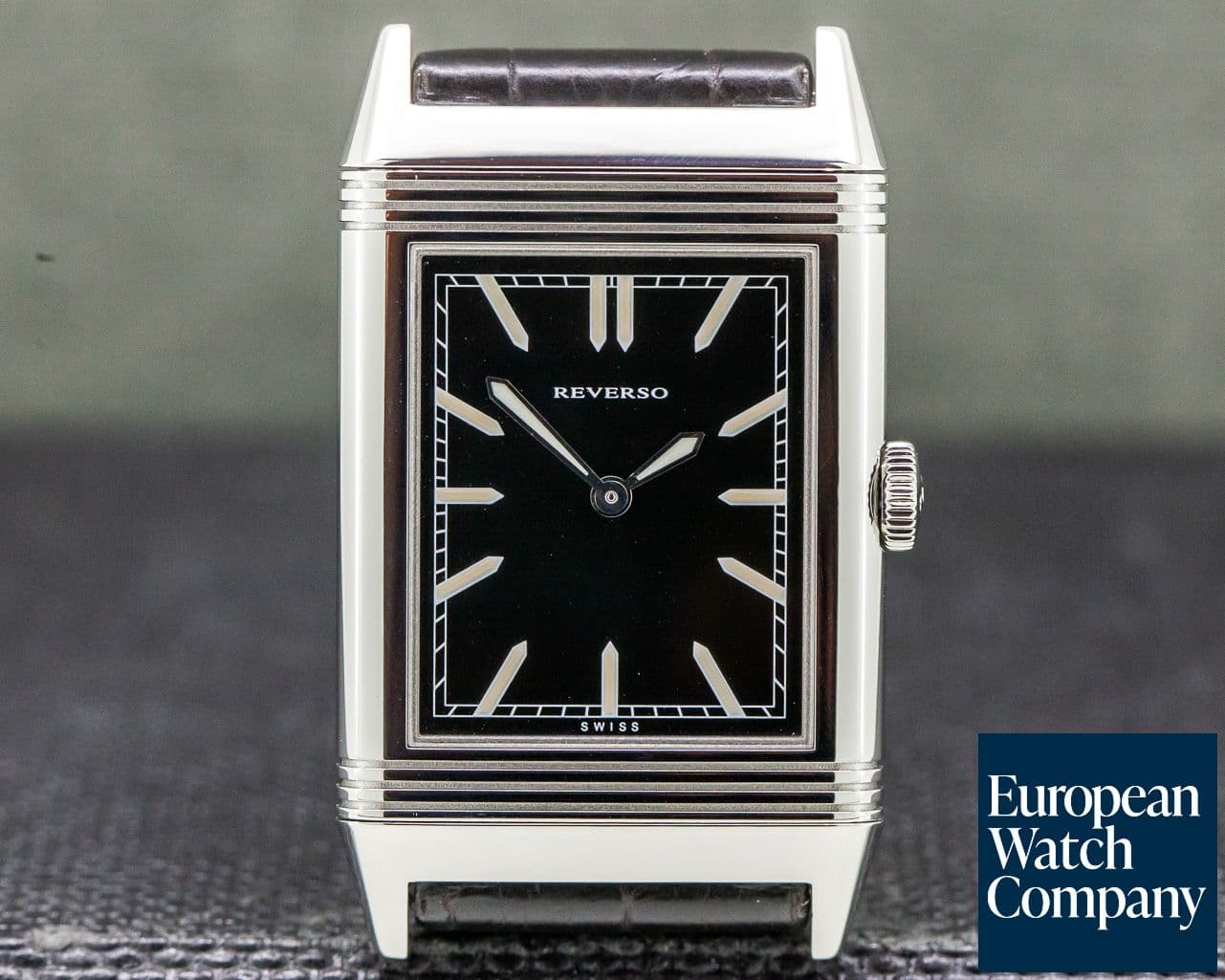 Image of Jaeger LeCoultre Grande Reverso "Tribute to 1931" Ultra Thin SS Black Dial