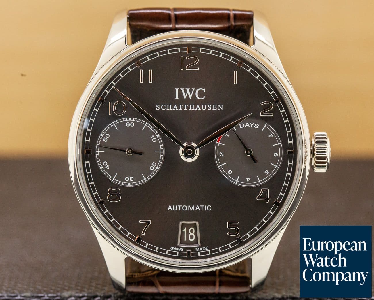 Image of IWC Portuguese 7 Day Automatic 18K White Gold / Grey Dial 