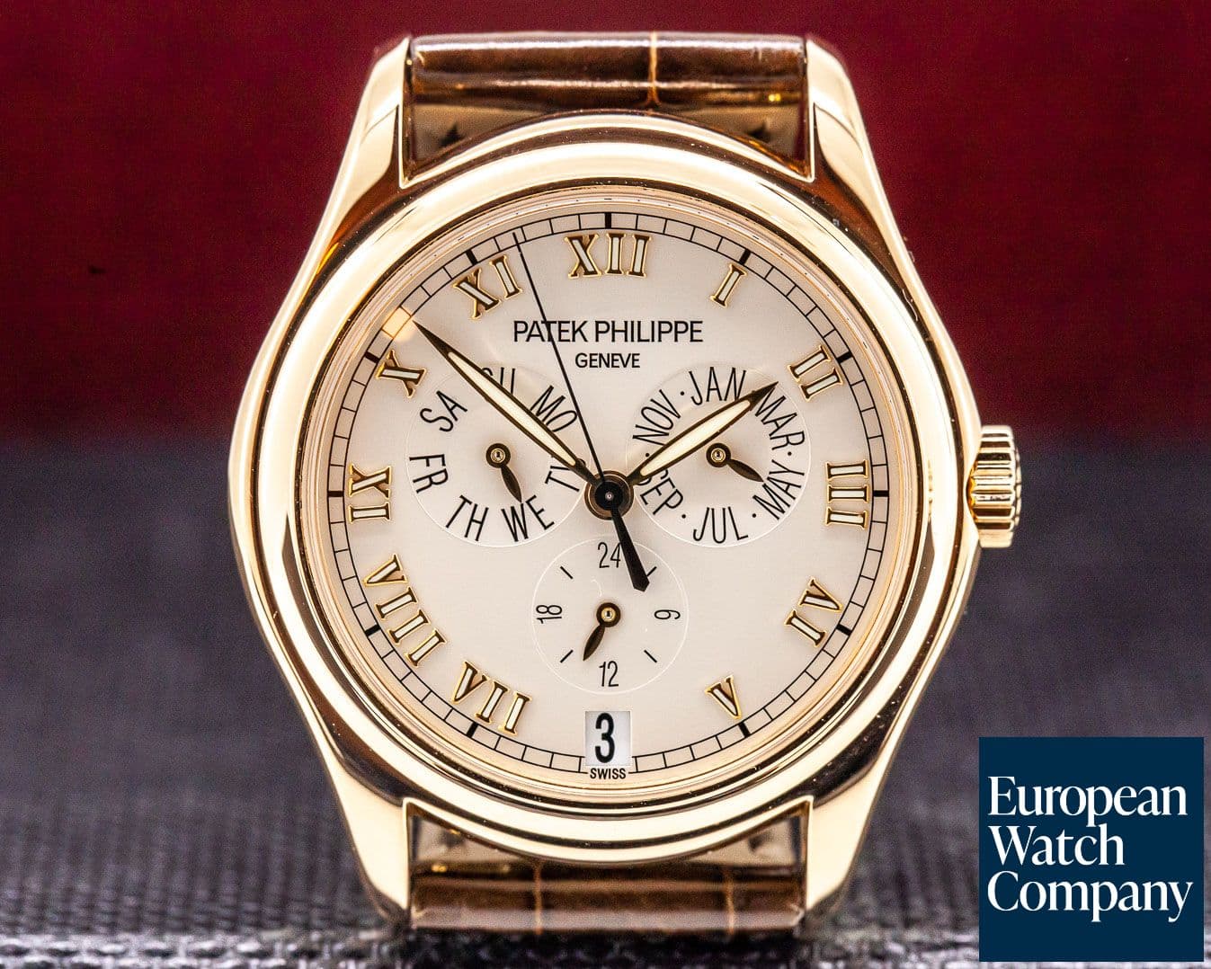 Image of Patek Philippe Annual Calendar 18K Rose Gold Silver Dial 