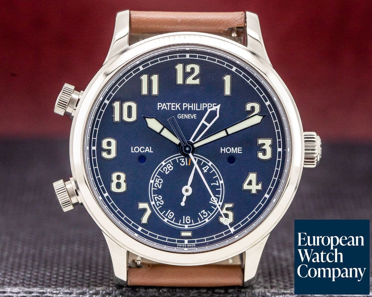 Image of Patek Philippe Calatrava Pilot Travel Time 18k White Gold 
