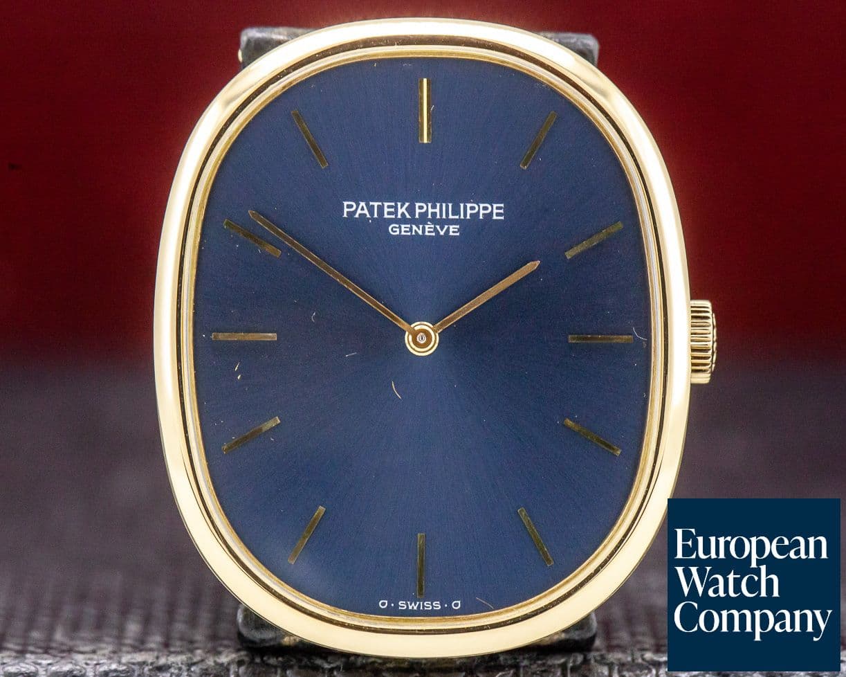 Image of Patek Philippe Ellipse 18K Yellow Gold Blue Dial Manual Wind