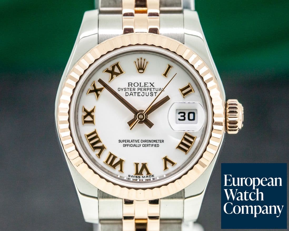 Image of Rolex Lady Datejust 18K Rose/ SS Jubillee White Roman Dial
