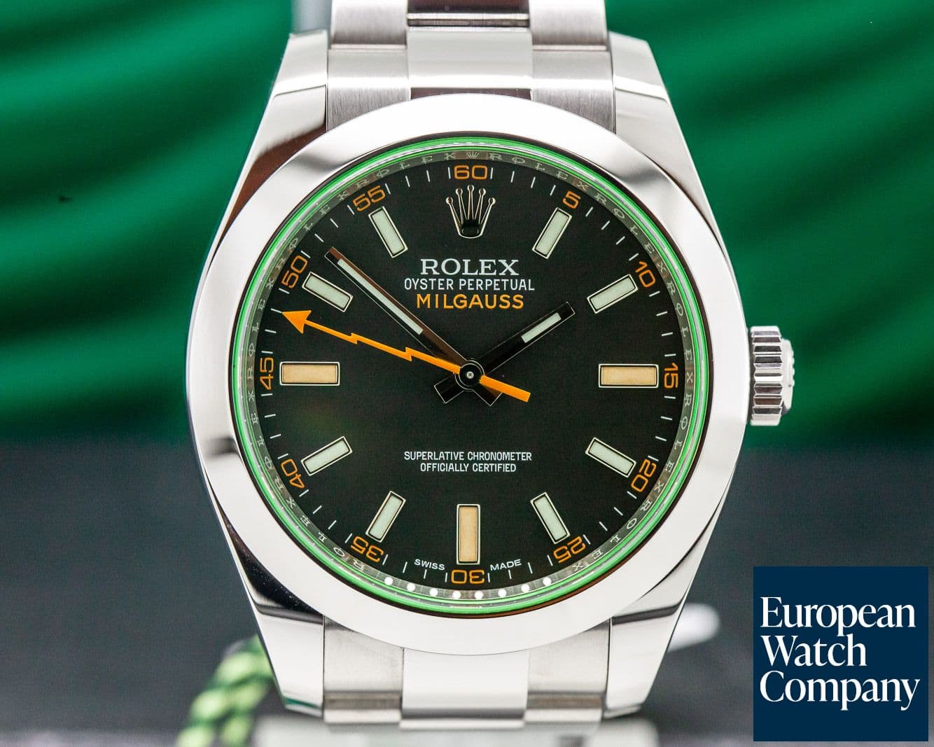 Image of Rolex Milgauss SS Black Dial Green Crystal UNWORN
