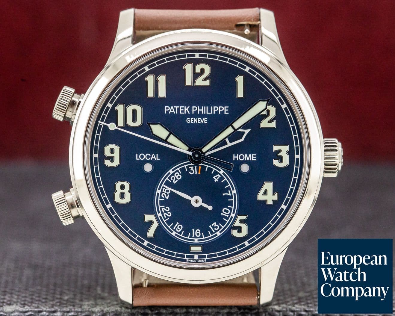 Image of Patek Philippe Calatrava Pilot Travel Time 18k White Gold 