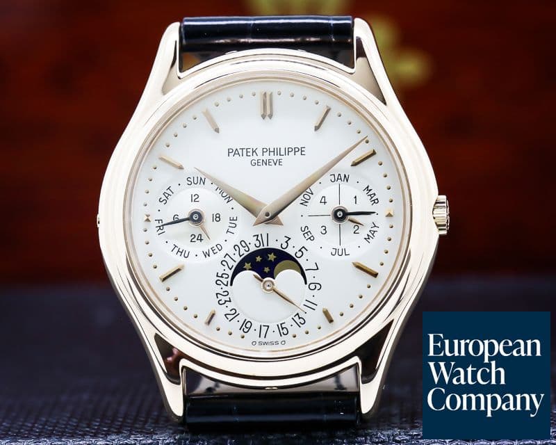 Image of Patek Philippe Perpetual Calendar Rose Gold Silver Dial 