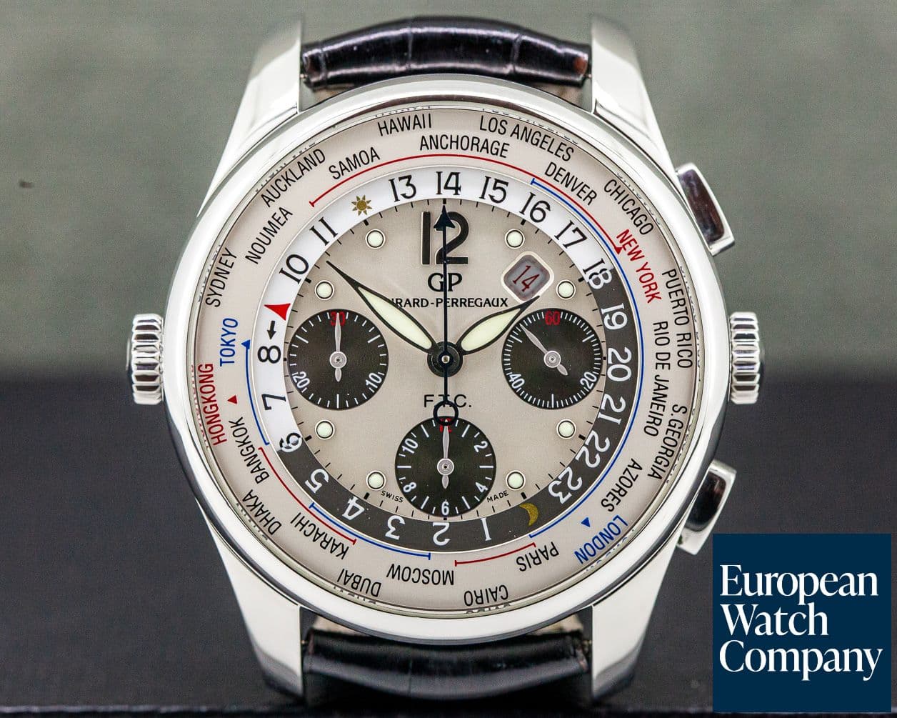 Image of Girard Perregaux World Time WW.TC Chronograph SS / Silver Dial 