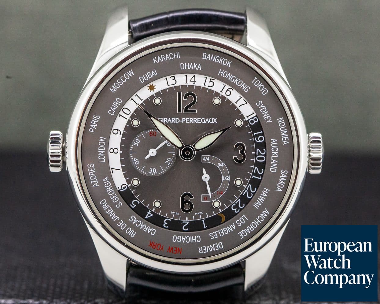 Image of Girard Perregaux World Time WW.TC NYC Edition Gray Dial SS