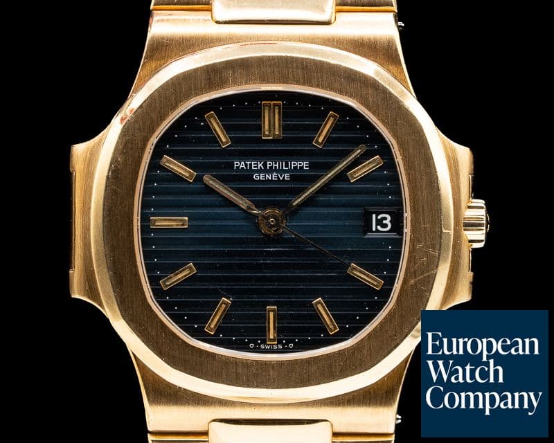 Image of Patek Philippe Nautilus Automatic Blue Dial 18K YG NICE Rose Patina UNPOLISHED