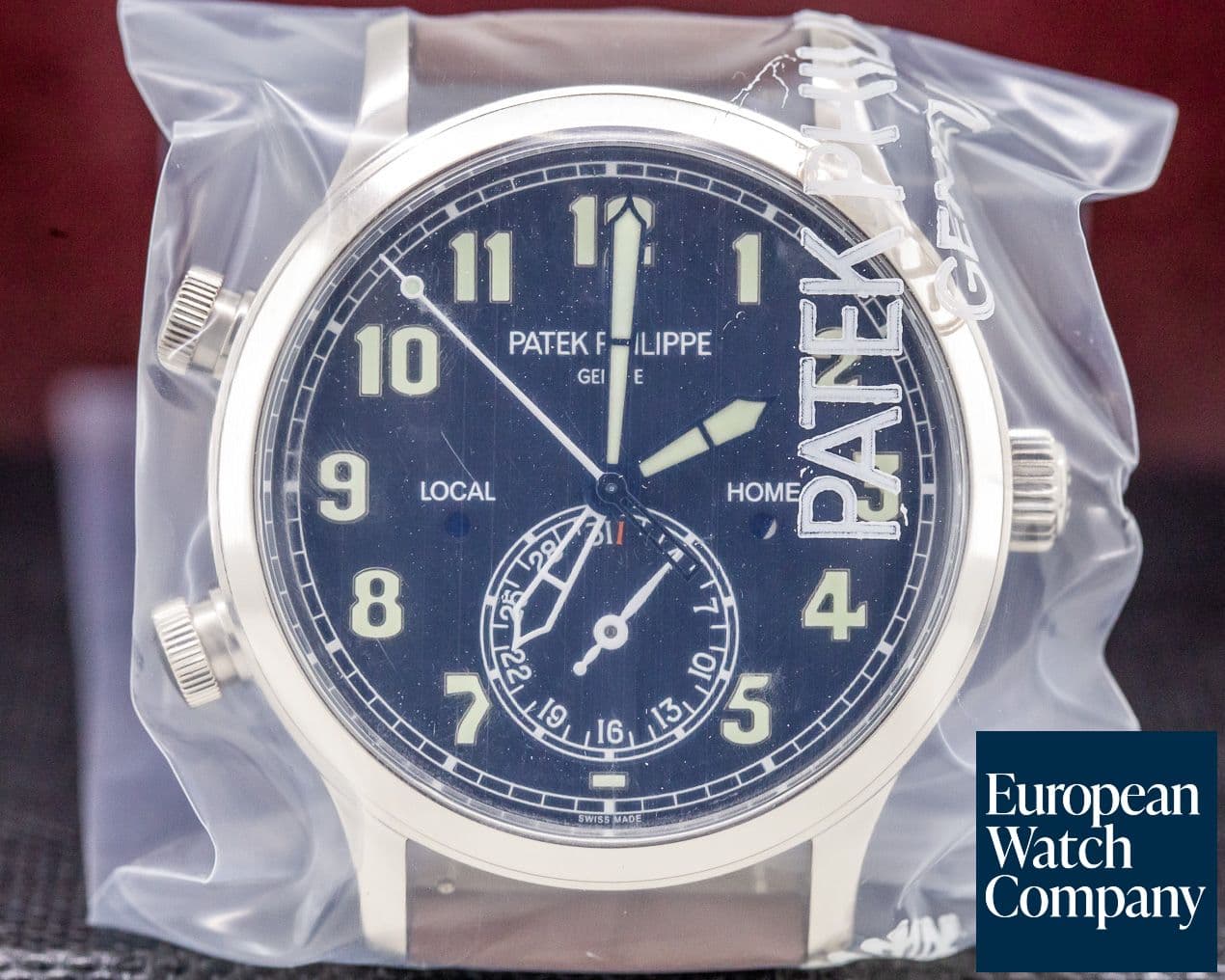Image of Patek Philippe Calatrava Pilot Travel Time 18k White Gold UNWORN