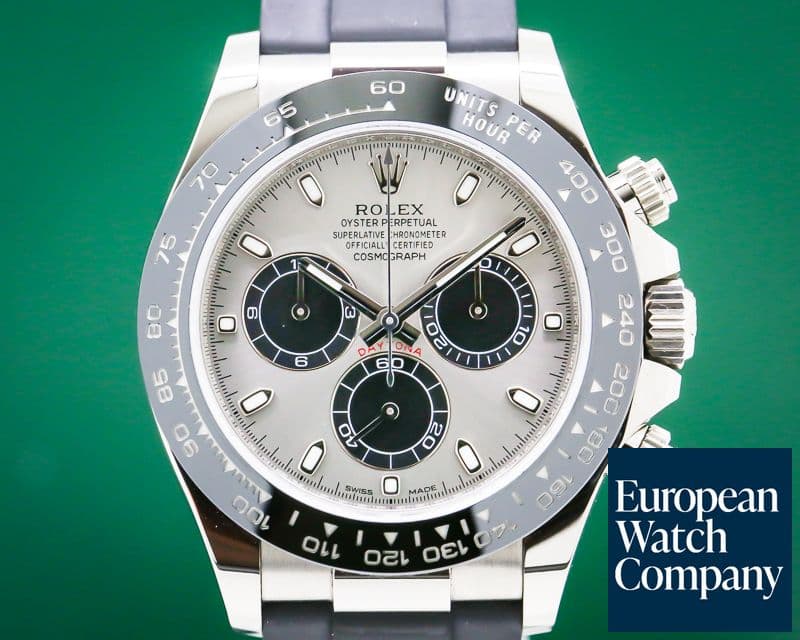 Image of Rolex Daytona 18K White Gold Ceramic Oysterflex Silver Dial 