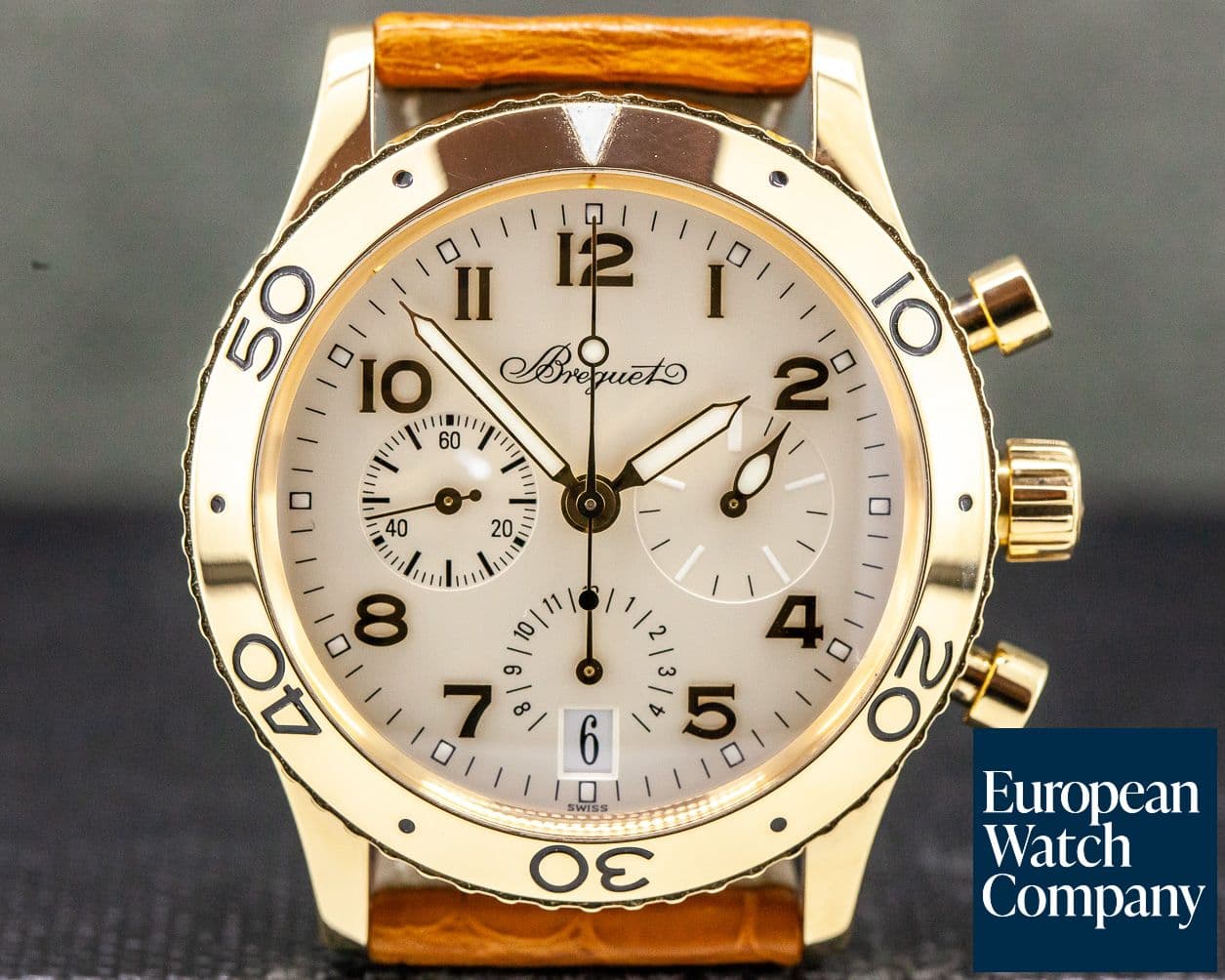 Image of Breguet Transatlantique 18K Yellow Gold / Cream Dial